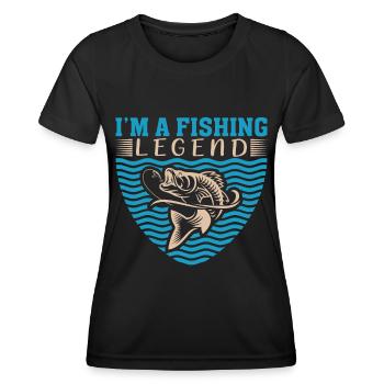 Je suis une légende de la pêche - - T-shirt sport Femme - noir - Devant - AI Model Female 172 light (172cm)
