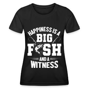 Le bonheur est un gros poisson et un témoin 1 - - T-shirt sport Femme - noir - Devant - AI Model Female 172 light (172cm)