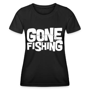 La pêche est allée - - T-shirt sport Femme - noir - Devant - AI Model Female 172 light (172cm)