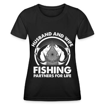 Mari et femme Partenaires de pêche pour la vie 3 - T-shirt sport Femme - noir - Devant - AI Model Female 172 light (172cm)