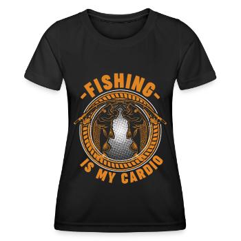 Angeln ist mein Herz-Kreislauf-System 1 - - Frauen Funktions-T-Shirt - Schwarz - Vorne - AI Model Female 172 light (172cm)
