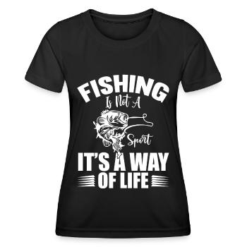La pêche n’est pas un sport, mais un mode de vie - T-shirt sport Femme - noir - Devant - AI Model Female 172 light (172cm)
