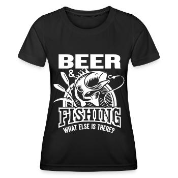 Bier und Angeln Was gibt es sonst noch - - Frauen Funktions-T-Shirt - Schwarz - Vorne - AI Model Female 172 light (172cm)