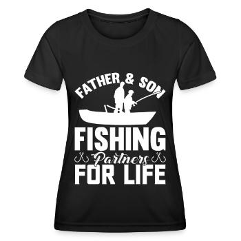 Père et fils Partenaire de pêche pour la vie 3 - - T-shirt sport Femme - noir - Devant - AI Model Female 172 light (172cm)