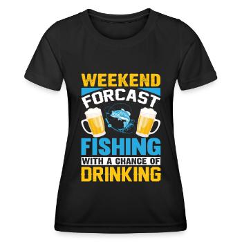Prévisions de week-end pêche avec une chance de tri - T-shirt sport Femme - noir - Devant - AI Model Female 172 light (172cm)