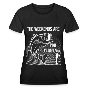 The weekends are for fishing - - Women's Functional T-Shirt - black - Front - AI Model Female 172 light (172cm)