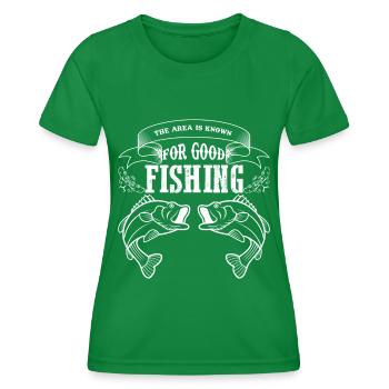 Das Gebiet ist bekannt für gutes Angeln - - Frauen Funktions-T-Shirt - Kelly Green - Vorne - AI Model Female 172 dark (172cm)