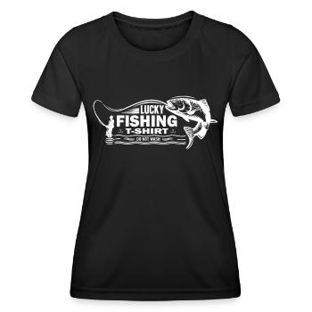 Ne lavez pas le T-shirt Lucky Fishing - - T-shirt sport Femme - noir - Devant - AI Model Female 172 light (172cm)