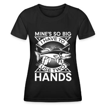 Meins ist so groß, dass ich zwei Hände benutzen mu - Frauen Funktions-T-Shirt - Schwarz - Vorne - AI Model Female 172 light (172cm)