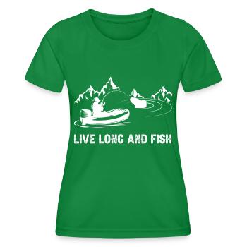 Live long and fish - - Women's Functional T-Shirt - kelly green - Front - AI Model Female 172 dark (172cm)