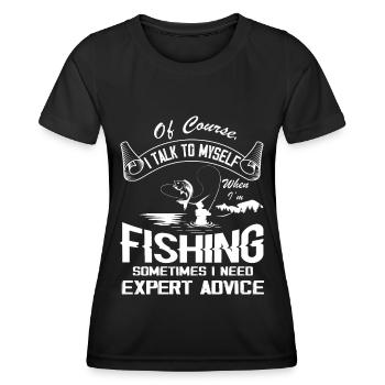 Natürlich spreche ich mit mir selbst Angeln Manchm - Frauen Funktions-T-Shirt - Schwarz - Vorne - AI Model Female 172 light (172cm)