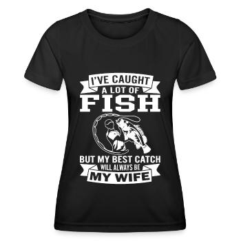 Ich habe eine Menge Fische gefangen, aber mein bes - Frauen Funktions-T-Shirt - Schwarz - Vorne - AI Model Female 172 light (172cm)
