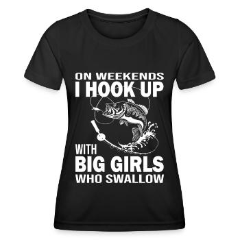 An Wochenenden treffe ich mich mit großen Mädchen, - Frauen Funktions-T-Shirt - Schwarz - Vorne - AI Model Female 172 light (172cm)