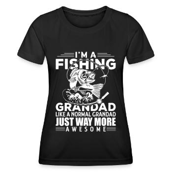 I'm a fishing grandfather like a normal grandfather - Women's Functional T-Shirt - black - Front - AI Model Female 172 light (172cm)