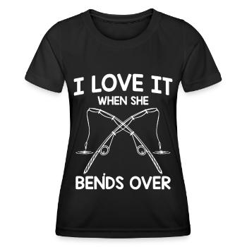 J’adore quand elle se penche - - T-shirt sport Femme - noir - Devant - AI Model Female 172 light (172cm)