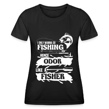 Je veux juste pêcher donc je sens comme un poisson - T-shirt sport Femme - noir - Devant - AI Model Female 172 light (172cm)