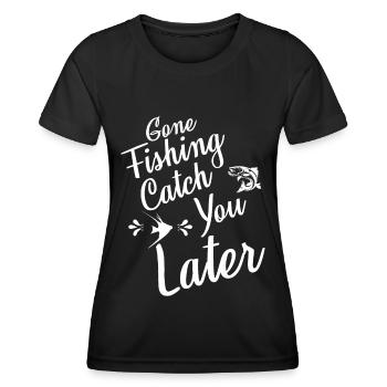 Pêche disparue plus tard - - T-shirt sport Femme - noir - Devant - AI Model Female 172 light (172cm)