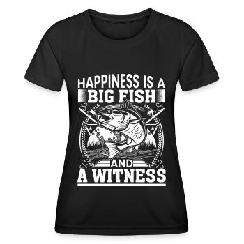 Le bonheur est un gros poisson et un témoin - - T-shirt sport Femme - noir - Devant - AI Model Female 172 light (172cm)
