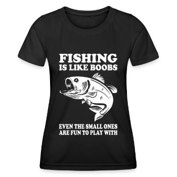 La pêche est comme les seins, même les plus petits font S - T-shirt sport Femme - noir - Devant - AI Model Female 172 light (172cm)