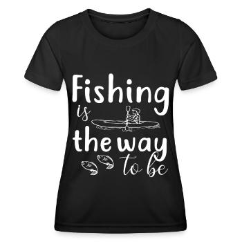 Angeln ist der Weg zum Leben -. - Frauen Funktions-T-Shirt - Schwarz - Vorne - AI Model Female 172 light (172cm)