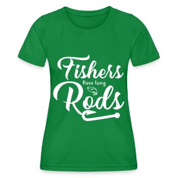 Fischer haben lange Ruten - - Frauen Funktions-T-Shirt - Kelly Green - Vorne - AI Model Female 172 dark (172cm)