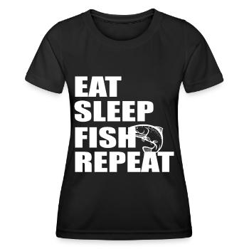 Eat Sleep Fish Repetition - - Women's Functional T-Shirt - black - Front - AI Model Female 172 light (172cm)