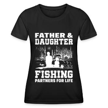 Père et fille comme partenaires de pêche pour la vie - - T-shirt sport Femme - noir - Devant - AI Model Female 172 light (172cm)