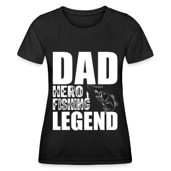 Papa Hero Fishing Legend - - Women's Functional T-Shirt - black - Front - AI Model Female 172 light (172cm)