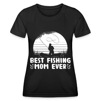 Best fishing mom ever-. - Women's Functional T-Shirt - black - Front - AI Model Female 172 light (172cm)