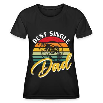 Meilleur père célibataire -. - T-shirt sport Femme - noir - Devant - AI Model Female 172 light (172cm)