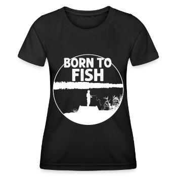 Né pour pêcher - - T-shirt sport Femme - noir - Devant - AI Model Female 172 light (172cm)