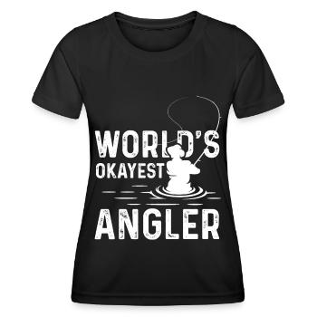 World's Okayest Angler - Women's Functional T-Shirt - black - Front - AI Model Female 172 light (172cm)