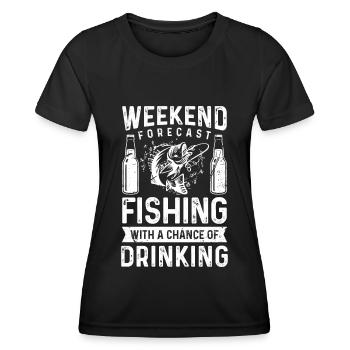 Prévisions de week-end pêche avec une chance de tri - T-shirt sport Femme - noir - Devant - AI Model Female 172 light (172cm)