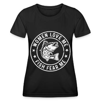 Women love me Pisces fear me - Women's Functional T-Shirt - black - Front - AI Model Female 172 light (172cm)