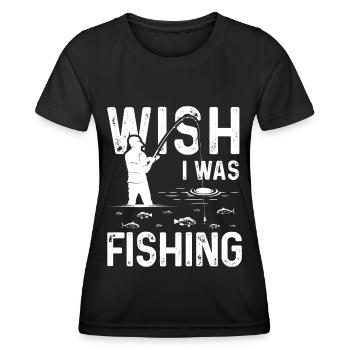 Ich wünschte, ich würde angeln - Frauen Funktions-T-Shirt - Schwarz - Vorne - AI Model Female 172 light (172cm)