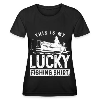 This is my lucky fishing shirt - Women's Functional T-Shirt - black - Front - AI Model Female 172 light (172cm)