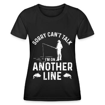 Sorry, I can't talk, I'm on - Women's Functional T-Shirt - black - Front - AI Model Female 172 light (172cm)