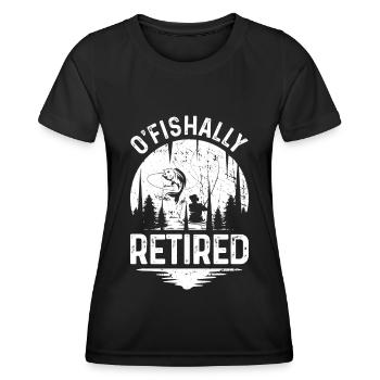 O'Fishally retired - Women's Functional T-Shirt - black - Front - AI Model Female 172 light (172cm)
