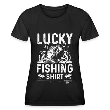 Chemise de pêcheur heureux - T-shirt sport Femme - noir - Devant - AI Model Female 172 light (172cm)