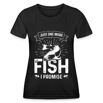 Plus qu’un poisson que je promets - T-shirt sport Femme - noir - Devant - AI Model Female 172 light (172cm)