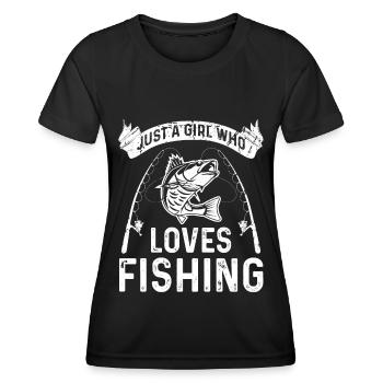 Juste une fille qui aime la pêche - T-shirt sport Femme - noir - Devant - AI Model Female 172 light (172cm)