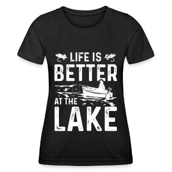 Das Leben ist besser am See - Frauen Funktions-T-Shirt - Schwarz - Vorne - AI Model Female 172 light (172cm)