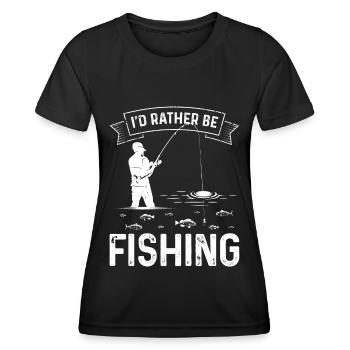 Ich würde lieber fischen - Frauen Funktions-T-Shirt - Schwarz - Vorne - AI Model Female 172 light (172cm)