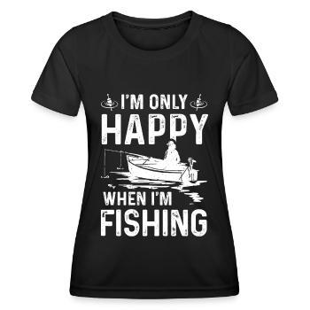 I'm only happy when I fish - Women's Functional T-Shirt - black - Front - AI Model Female 172 light (172cm)