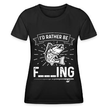 Je préfère être F___ing - T-shirt sport Femme - noir - Devant - AI Model Female 172 light (172cm)