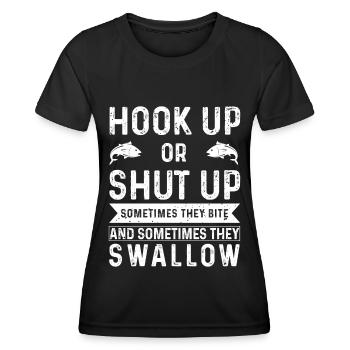 Brancher ou se taire Parfois, ils mordent et parfois - T-shirt sport Femme - noir - Devant - AI Model Female 172 light (172cm)