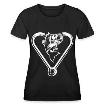 Cœur de pêche - T-shirt sport Femme - noir - Devant - AI Model Female 172 light (172cm)