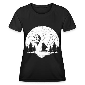 Pêche - T-shirt sport Femme - noir - Devant - AI Model Female 172 light (172cm)