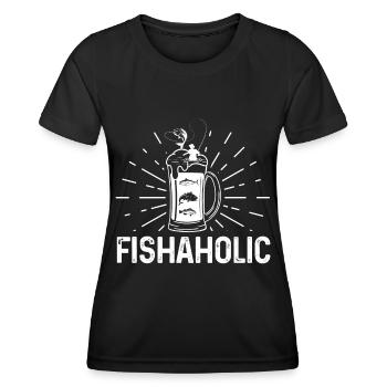 Accro au poisson - T-shirt sport Femme - noir - Devant - AI Model Female 172 light (172cm)
