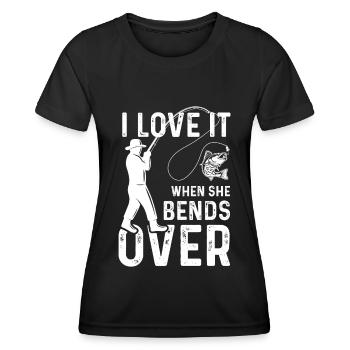 J’adore quand elle se penche - T-shirt sport Femme - noir - Devant - AI Model Female 172 light (172cm)